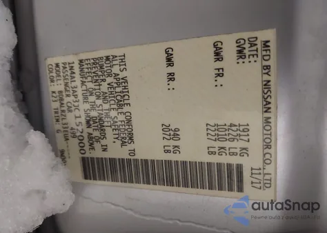 2018 Nissan Altima 2.5 Sl z USA, uszkodzony, nr VIN 1N4AL3AP3JC152000